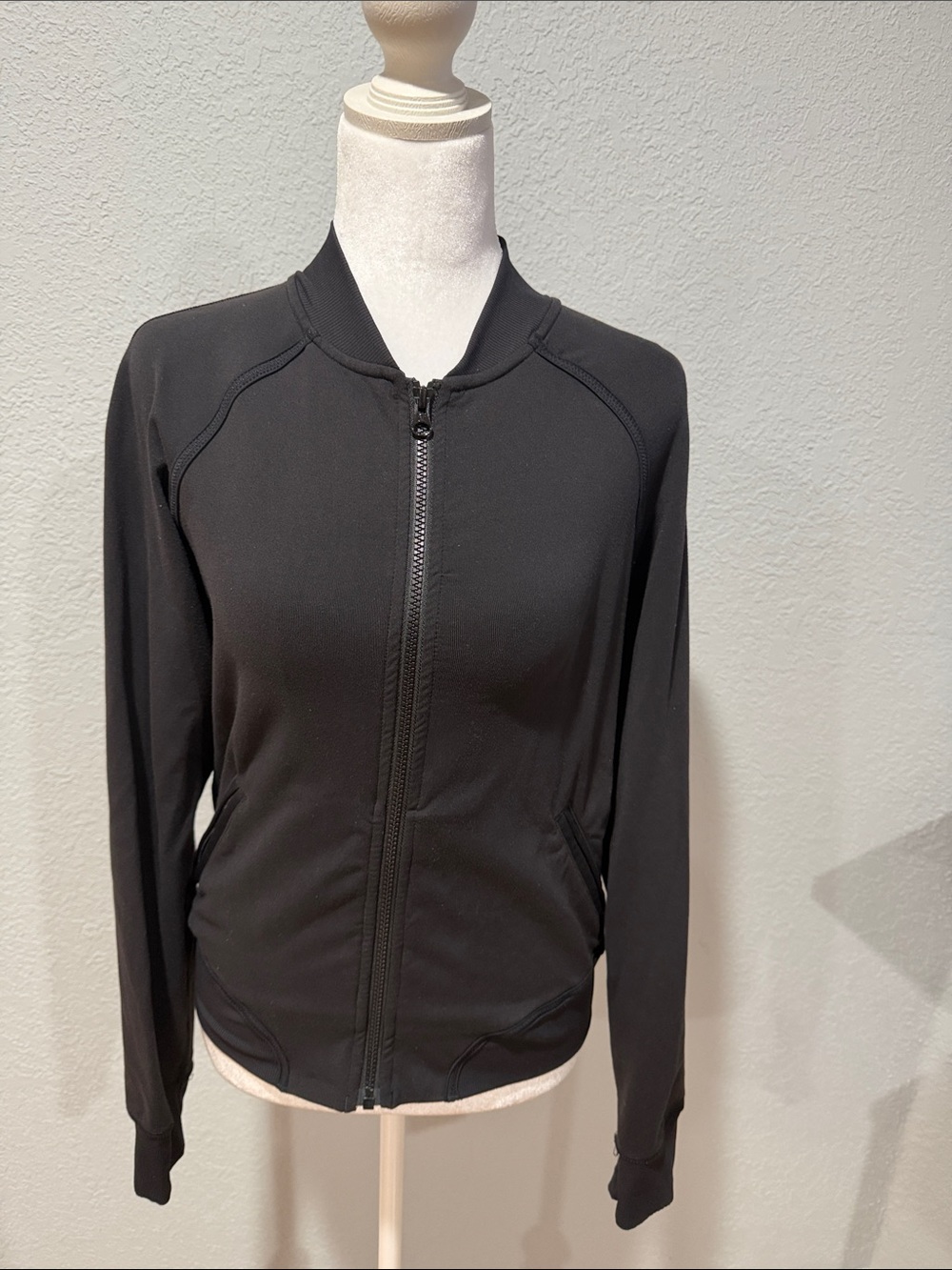 lululemon athletica Black Zip-Front Bomber Jacket